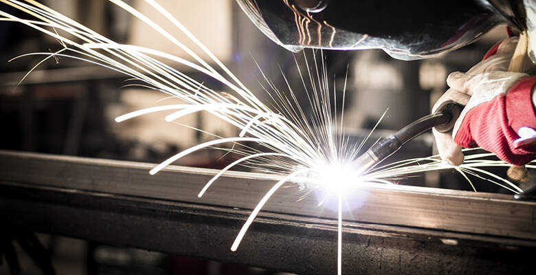 A welder working