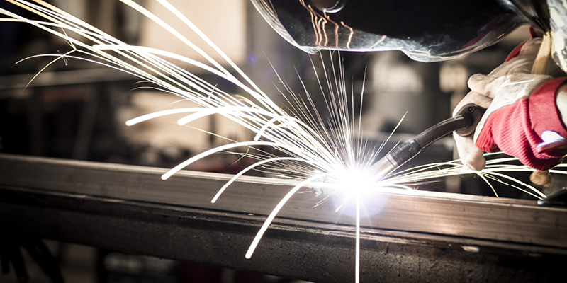 A welder working